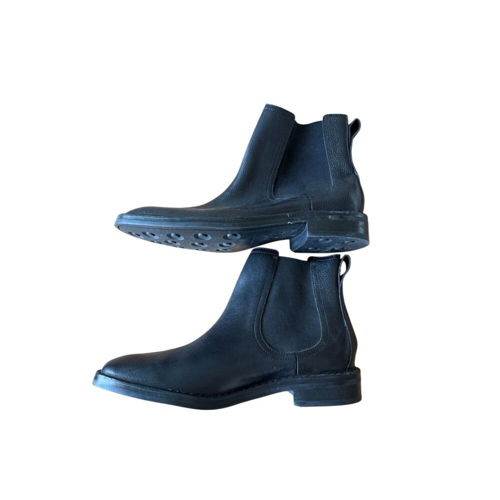 Cole Haan x Nike Air Mens Black Pebbled Leather Chelsea Boots Size 9.5